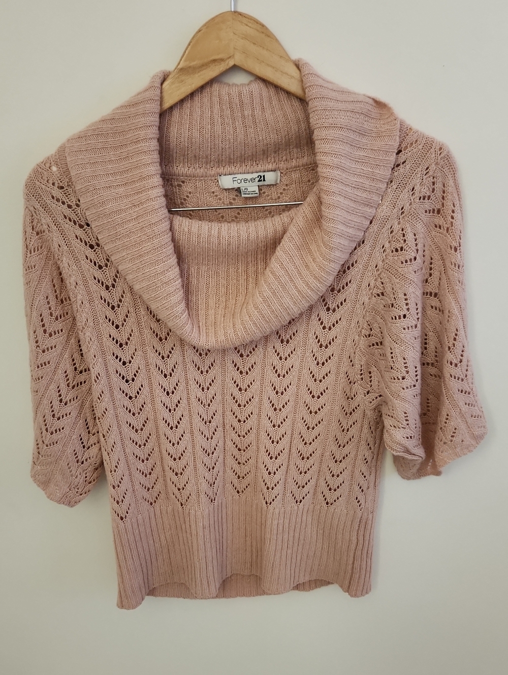 Forever 21 Light pink largeknit blouse Large